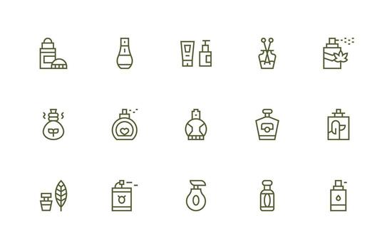 15 Regular Line Icons for Fragrance Graphics Editable Icon Collection vector