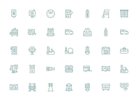 35 ligero línea estilo íconos desde compacto colección pulcramente diseñado íconos para web plataformas vector