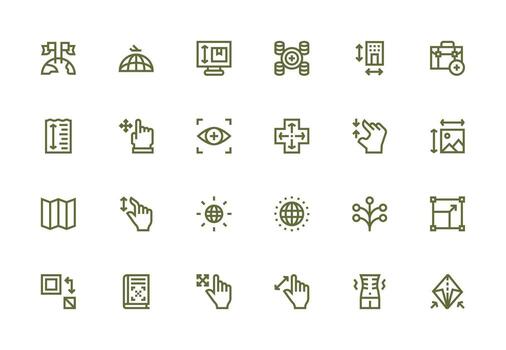 Expand featuring 24 Icons in Thick Line Line Design Reusable Icon Set vector