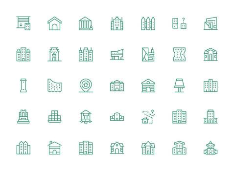 35 Regular Clean Line Vectors for Property Theme Design Ready Icon Set for Teams
