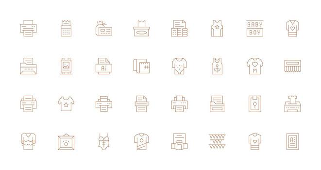 32 Thin Line Designs for Print Icons Interface Icons for Daily Use vector