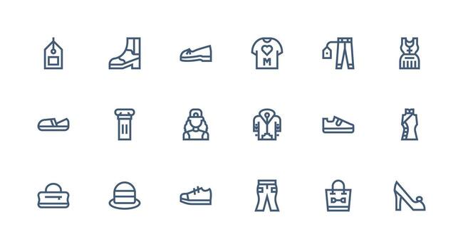 18 Strong Stroke Line Vectors for Style Theme Well-Structured Icons for Creative Use