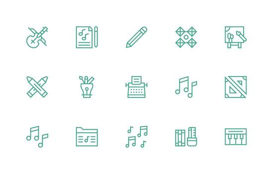 15 Regular Line Vectors for Composition Theme Multi-Purpose Icon Pack for Templates