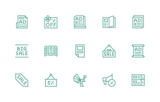 regular línea estilo volantes íconos con 15 vectores equilibrado icono conjunto para funcional diseño