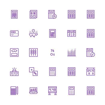 Numbers featuring 25 Icons in Medium Stroke Outline Design Simple Icons for Interface and Wireframes vector