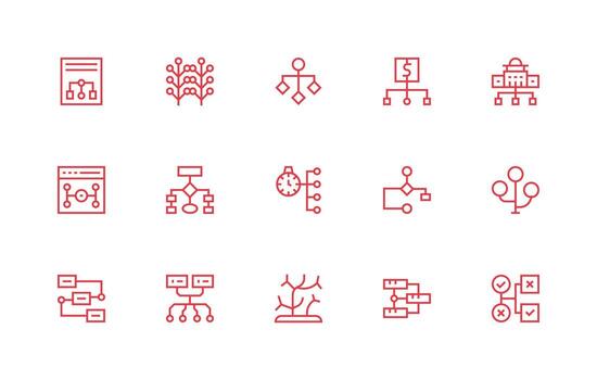 derivación icono conjunto con 15 regular línea gráficos multi-estilo íconos para creativo proyectos vector