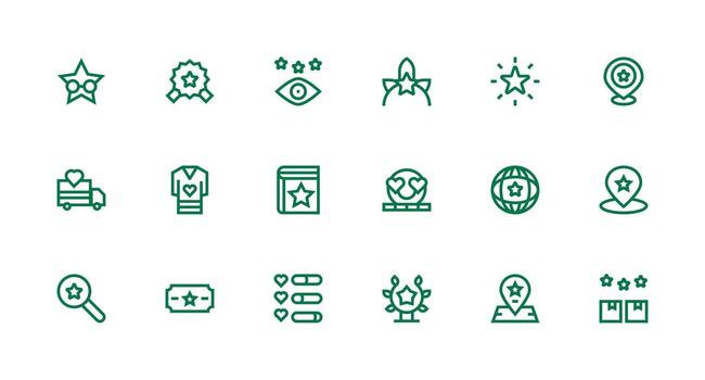 18 Strong Stroke Line Icons for Recommended Graphics Interface Icons for Daily Use vector