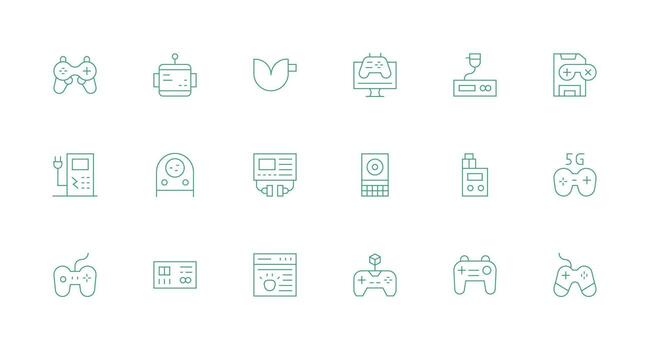 Console Icon Collection with 18 Minimal Line Designs User Interface Icons for Digital Products vector