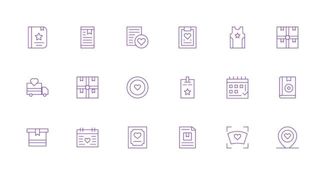 18 Minimal Line Icons for Marked Graphics Essential Icon Collection vector