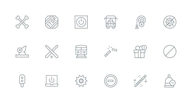 Minimal Line Icons from Stop Set with 18 Vectors Professional Icon Set