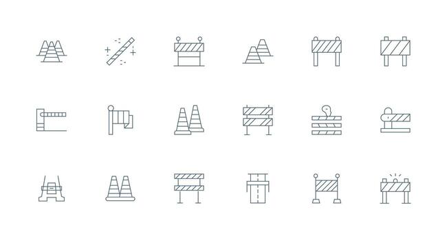 UnnamedKeyword Icon Set with 18 Minimal Line Graphics Multi-Style Icons for Creative Projects vector