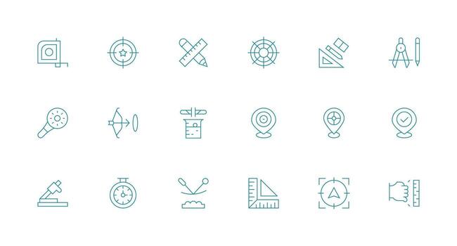Precise Set with 18 Minimal Line Icons Versatile Icon Collection for Designers vector