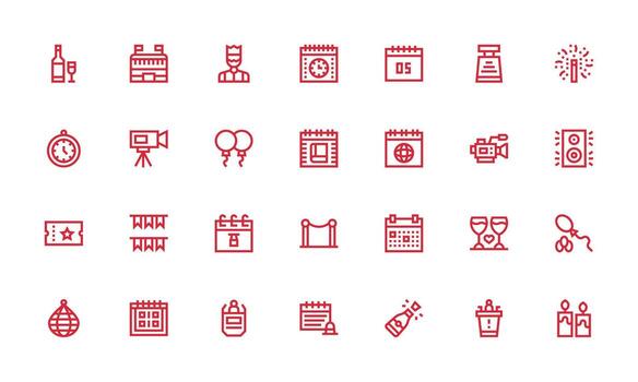 Bold Line Icons from Event Set with 28 Vectors Interface Icon Collection