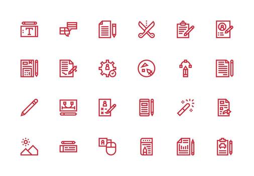 Thick Line Line Icons from Edit Set with 24 Vectors Lightweight Icon Series for Fast Prototypes