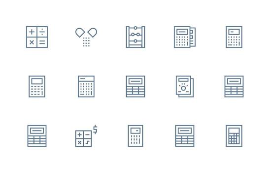 dividir visual paquete conteniendo 15 regular línea íconos ordenado icono conjunto vector