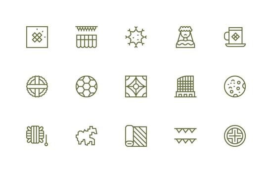 15 Icons for Pattern in Regular Line Format Organized Icon Pack for Quick Access vector
