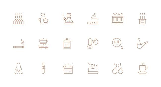 Vapor Icon Collection with 18 Minimal Line Designs UI and UX Focused Icon Collection vector