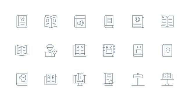 18 Minimal Line Vectors for Guidebook Theme Icon Pack for UI