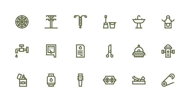 18 Strong Stroke Line Style Icons from Utility Collection Scalable Icons for Cross-Platform Interfaces vector
