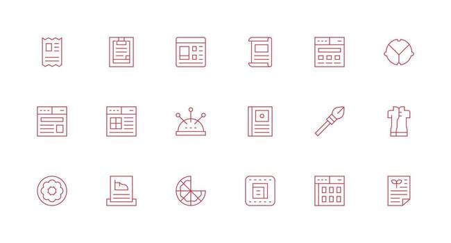 Template Icon Set with 18 Minimal Line Graphics Smart Icon Collection vector