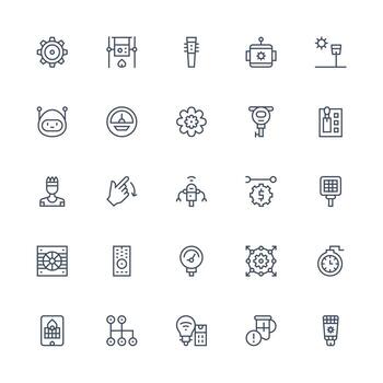 Control Visual Pack containing 25 Medium Stroke Outline Icons Icons Built for Visual Consistency Pack vector