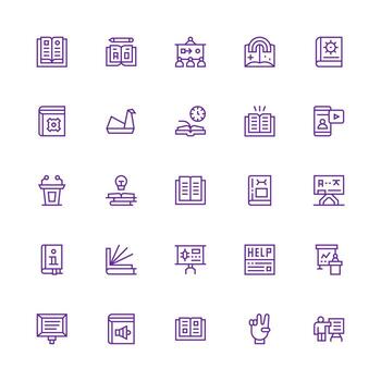 Medium Stroke Outline Icons from Tutorial Set with 25 Vectors Pixel Perfect Icons for Modern Apps