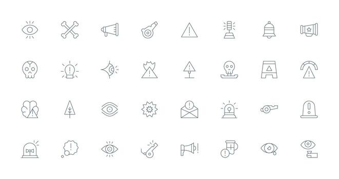 32 íconos para atención en Delgado línea formato digital icono colección vector