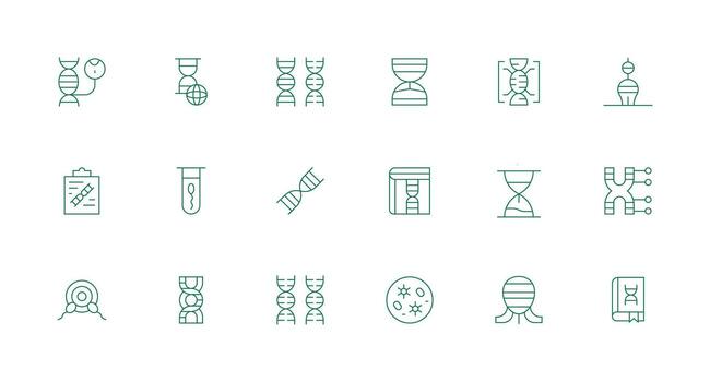 Minimal Line Icons from Genetics Set with 18 Vectors Lightweight Icon Series for Fast Prototypes