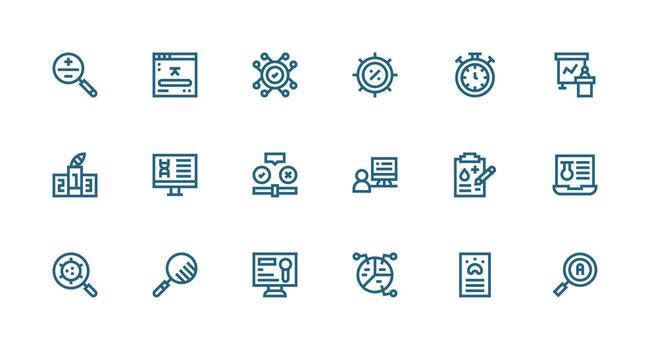 18 Strong Stroke Line Vectors for Results Theme Icons Built for Visual Consistency Pack