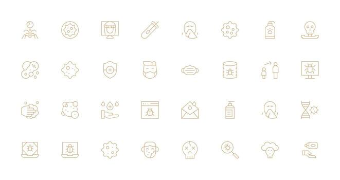 Thin Line Icons from Virus Set with 32 Vectors Reliable Icons for All Interfaces