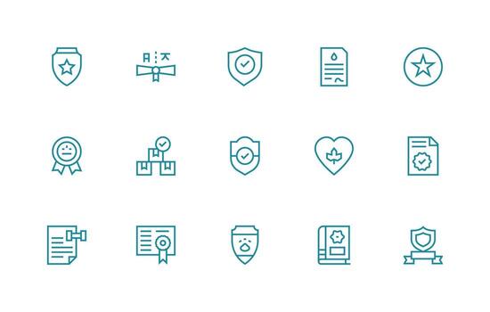 Regular Line Icons from Certified Set with 15 Vectors Scalable Icons for All Themes
