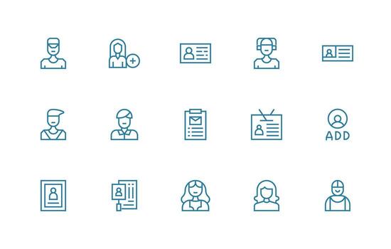Registration Icon Collection with 15 Regular Line Designs Clean Icon Collection for Web Use vector