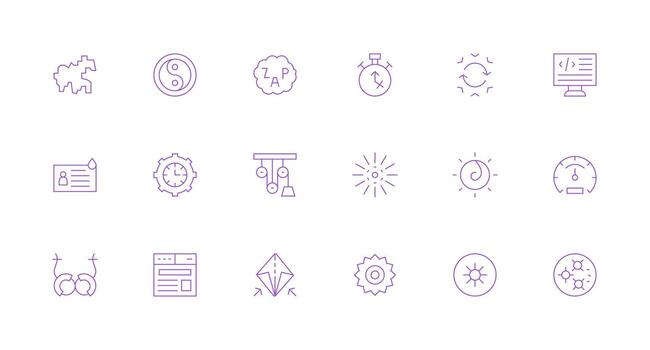 18 Minimal Line Style Icons from Dynamic Collection Design Ready Icon Set for Teams vector
