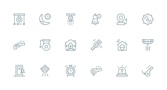 Minimal Line Icons from Alarm Set with 18 Vectors Web and App Icon Pack Collection