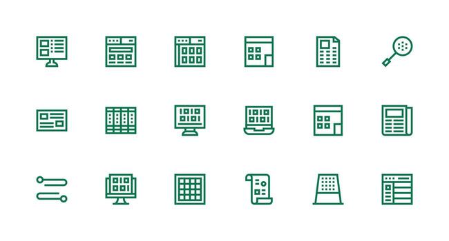 filas incluso 18 fuerte carrera línea ilustraciones flexible icono sistema para web interfaces vector