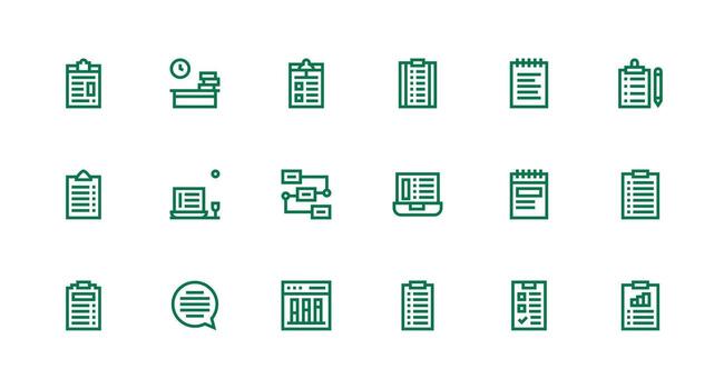 18 fuerte carrera línea vectores para Tareas tema todas dispositivo compatible icono conjunto