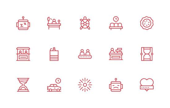 Regular Line Icons from Waiting Set with 15 Vectors Smart Icon Collection