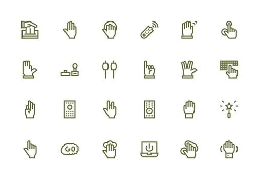 24 grueso línea línea íconos para activar gráficos claro y conciso icono conjunto colección vector