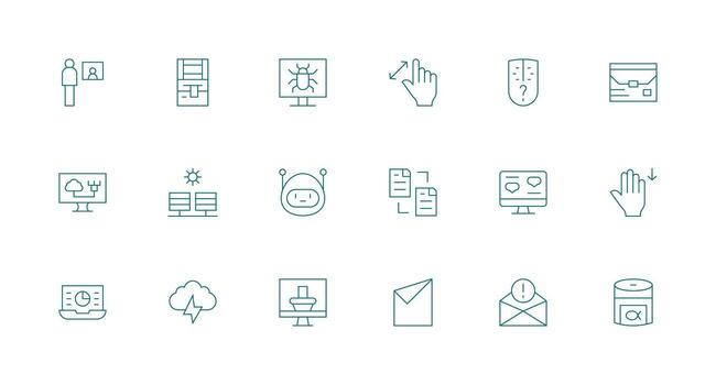 Minimal Line Style Software Icons with 18 Vectors Basic Icon Series