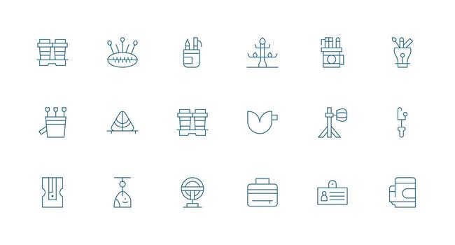 18 Icons for Holder in Minimal Line Format Interface Icon Collection for Daily Projects vector
