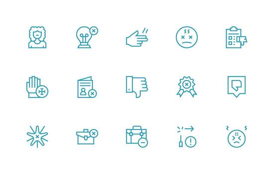 fracasado conjunto con 15 regular línea íconos equilibrado icono conjunto para funcional diseño vector