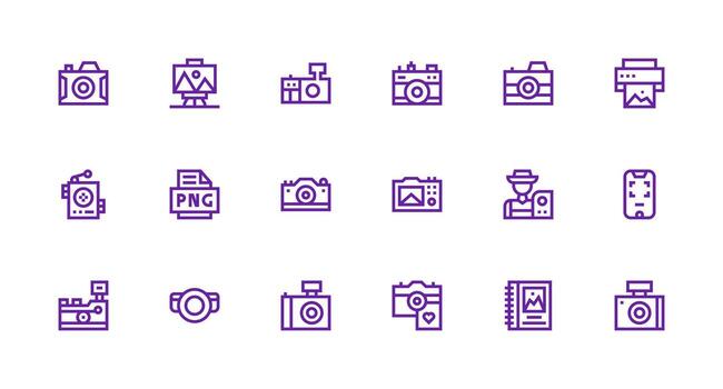 18 fuerte carrera línea diseños para fotográfico íconos escalable íconos para multiplataforma interfaces vector