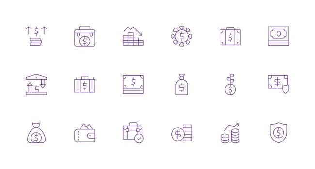 Minimal Line Icons from Assets Set with 18 Vectors Standard Icon Pack