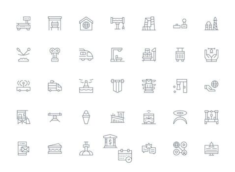 Light Line Icons from Platform Set with 35 Vectors Simple Icon Pack
