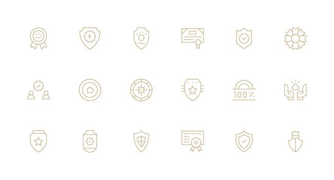 Reliability Icon Set with 18 Minimal Line Graphics Neat Icon Set vector