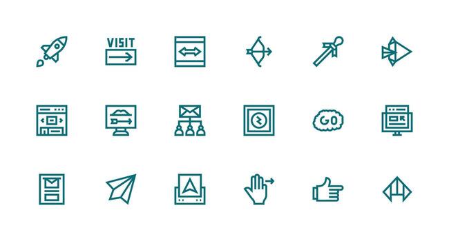 Forward featuring 18 Icons in Strong Stroke Line Design Core Icon Collection for Daily Tasks vector