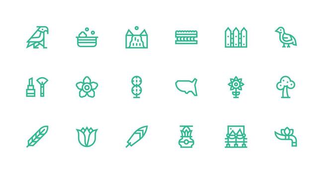 Contour featuring 18 Icons in Strong Stroke Line Design Multi-Purpose Icon Set vector