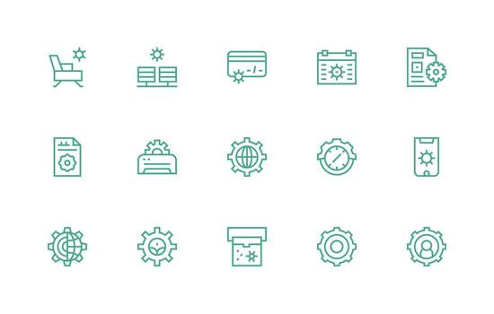 15 regular línea estilo íconos desde personalización colección compacto icono paquete vector