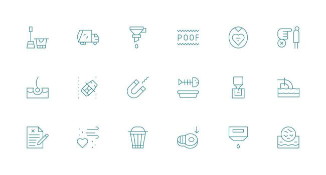 Removal featuring 18 Icons in Minimal Line Design Balanced Icon Set for Functional Design vector