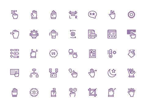 Option featuring 35 Icons in Regular Clean Line Design Neutral Style Icons for Any Project vector